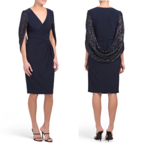 Adrianna Papell draped jersey cocktail dress RARE - Picture 5 of 11